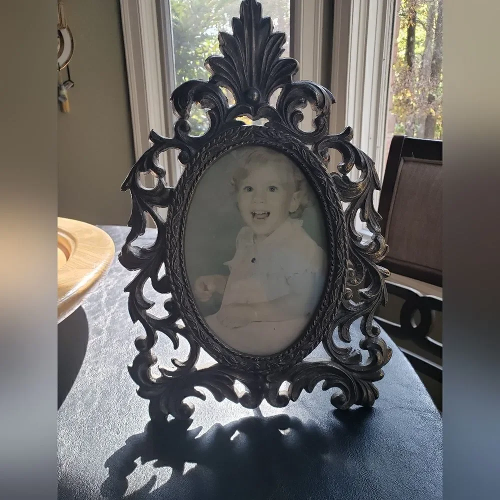 Antique Ornate Metal Picture Frame